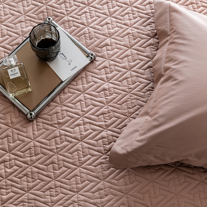 91家纺网 家纺一手货源 找家纺 小米笠 2023新款100支长绒棉夹棉抗菌床笠夹棉床笠四件套款纯色轻奢 米立方-粉