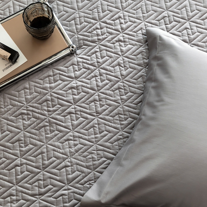 91家纺网 家纺一手货源 找家纺 小米笠 2023新款100支长绒棉夹棉抗菌床笠夹棉床笠四件套款纯色轻奢 米立方-灰