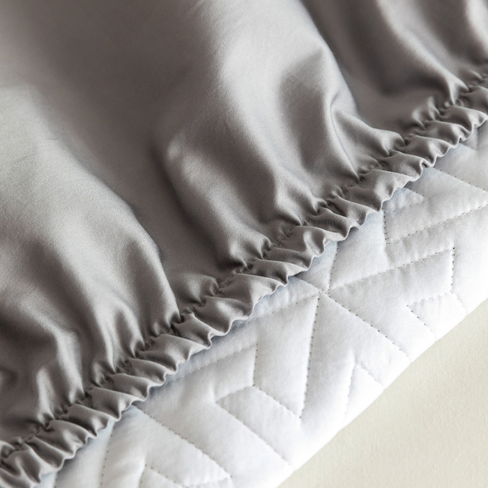 91家纺网 家纺一手货源 找家纺 小米笠 2023新款100支长绒棉夹棉抗菌床笠夹棉床笠四件套款纯色轻奢 米立方-灰