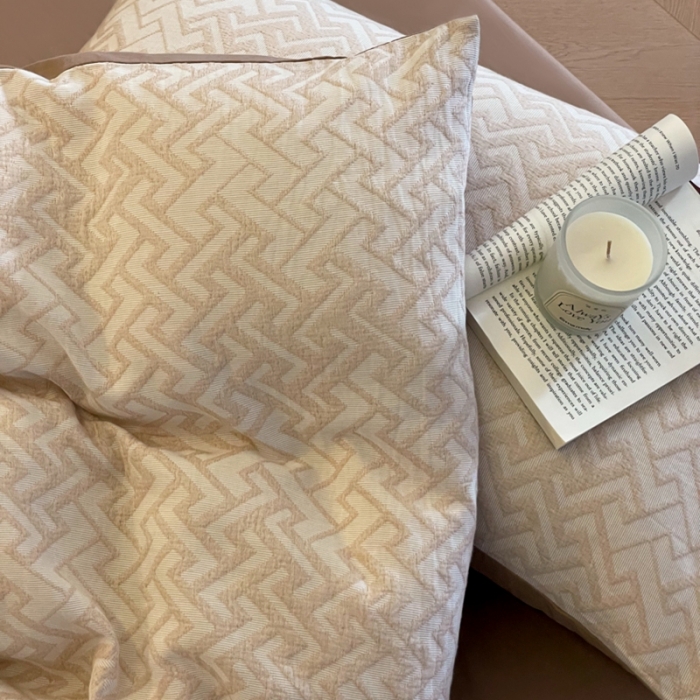 91家纺网 家纺一手货源 找家纺 （总）ab家纺 2023新款全棉色织水洗棉四件套-山茶花菱形格系列