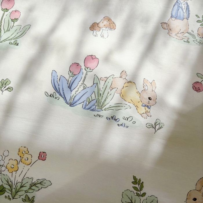 91家纺网 家纺一手货源 找家纺 蓝邻 2023新款全棉印花韩版花边款四件套 蘑菇屋