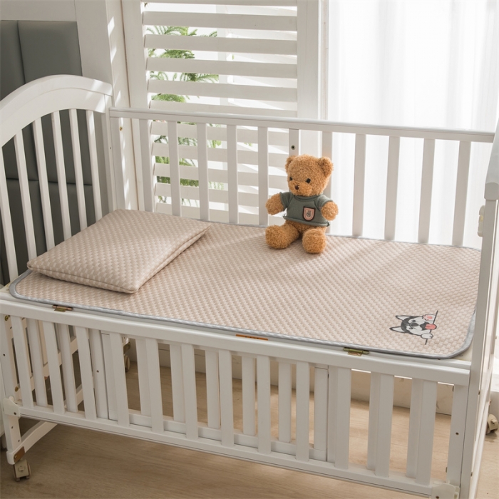 91家纺网 家纺一手货源 找家纺 宅部落 2023新款凉感豆豆儿童凉席 哈士奇-咖色