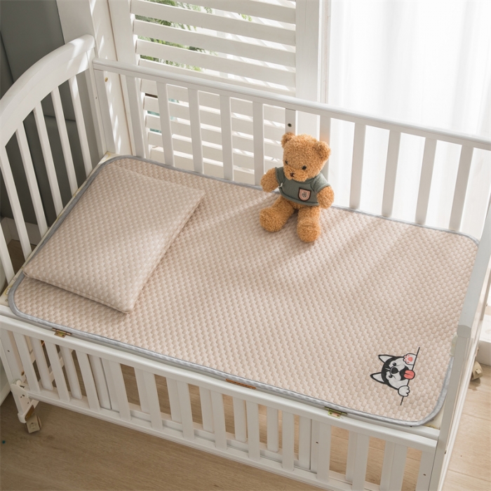 91家纺网 家纺一手货源 找家纺 宅部落 2023新款凉感豆豆儿童凉席 哈士奇-咖色