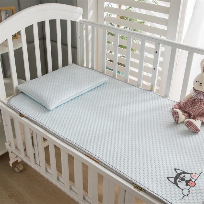 91家纺网 家纺一手货源 找家纺 宅部落 2023新款凉感豆豆儿童凉席 哈士奇-蓝