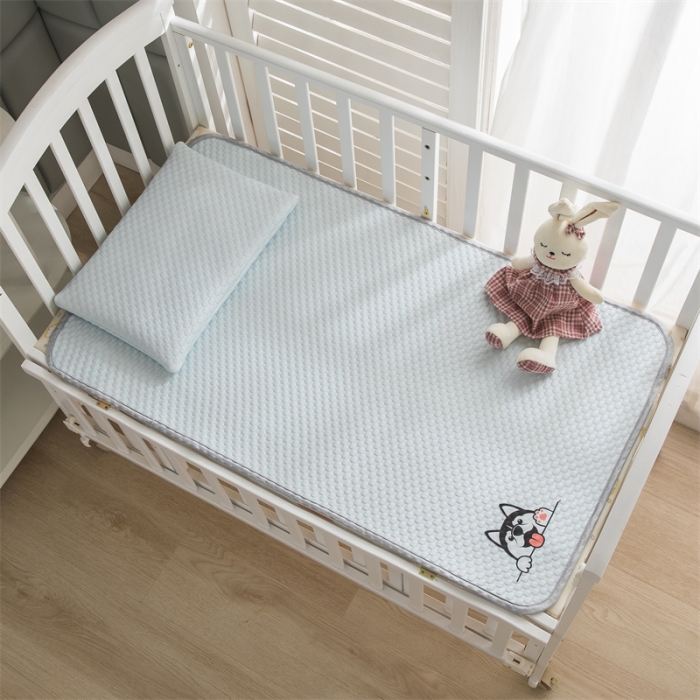 91家纺网 家纺一手货源 找家纺 宅部落 2023新款凉感豆豆儿童凉席 哈士奇-蓝