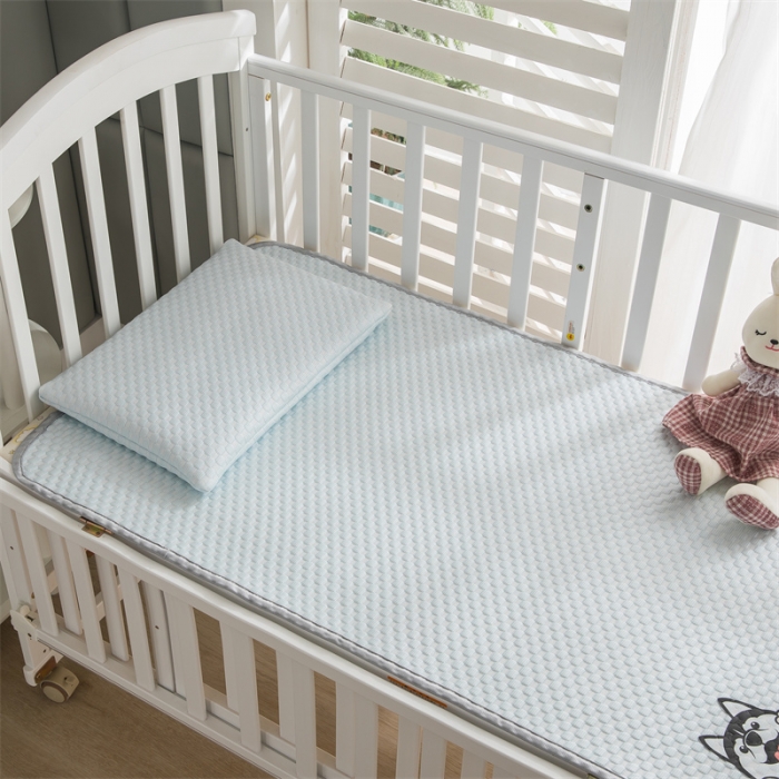 91家纺网 家纺一手货源 找家纺 宅部落 2023新款凉感豆豆儿童凉席 哈士奇-蓝