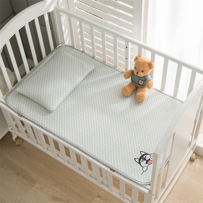 91家纺网 家纺一手货源 找家纺 宅部落 2023新款凉感豆豆儿童凉席 哈士奇-水绿