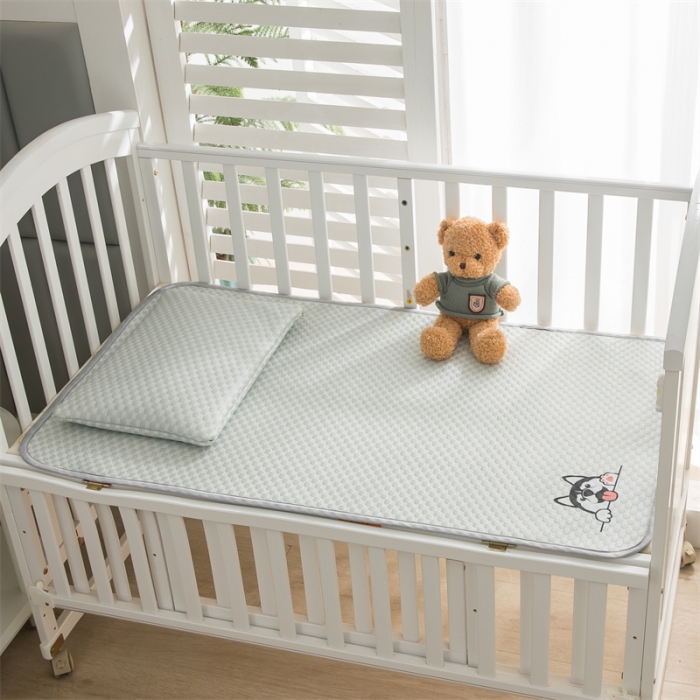 91家纺网 家纺一手货源 找家纺 宅部落 2023新款凉感豆豆儿童凉席 哈士奇-水绿