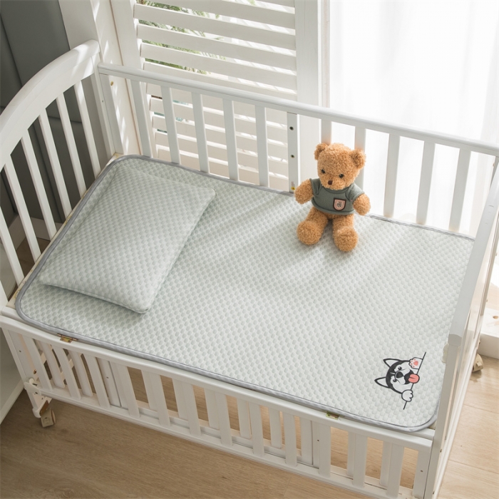 91家纺网 家纺一手货源 找家纺 宅部落 2023新款凉感豆豆儿童凉席 哈士奇-水绿