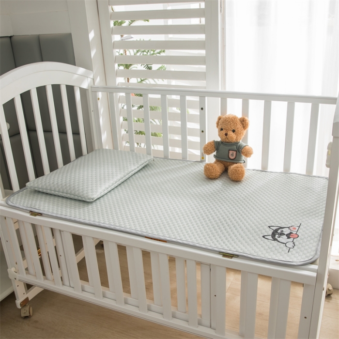 91家纺网 家纺一手货源 找家纺 宅部落 2023新款凉感豆豆儿童凉席 哈士奇-水绿