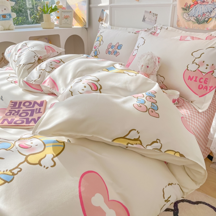 91家纺网 家纺一手货源 找家纺 花伞家居 2024直播网销斜纹加厚磨毛印花植物羊绒四件套 摩托汪