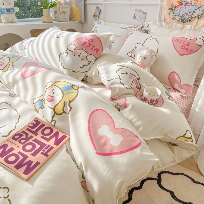 91家纺网 家纺一手货源 找家纺 花伞家居 2024直播网销斜纹加厚磨毛印花植物羊绒四件套 摩托汪