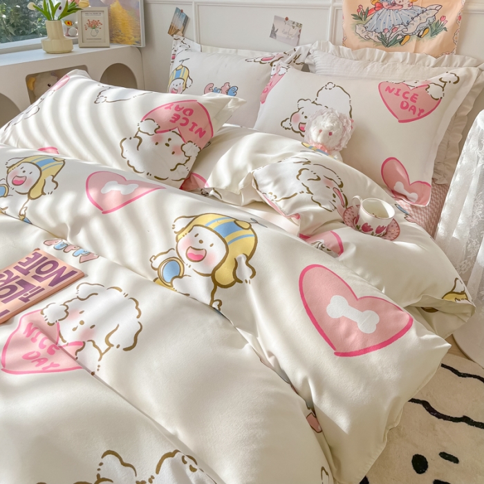 91家纺网 家纺一手货源 找家纺 花伞家居 2024直播网销斜纹加厚磨毛印花植物羊绒四件套 摩托汪