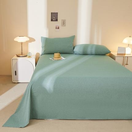 91家纺网 家纺一手货源 找家纺 【直播爆款】2023新款纯棉色织床单单件纯棉全棉单人宿舍被单枕套三件套