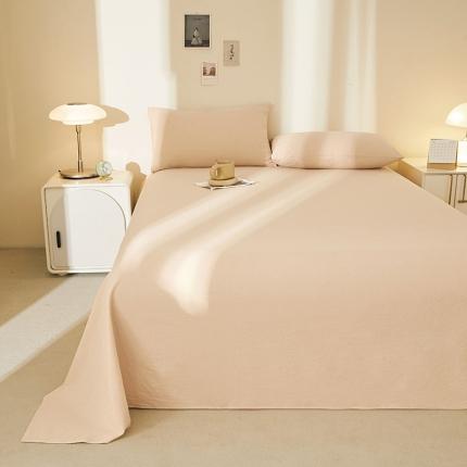 91家纺网 家纺一手货源 找家纺 【直播爆款】2023新款纯棉色织床单单件纯棉全棉单人宿舍被单枕套三件套