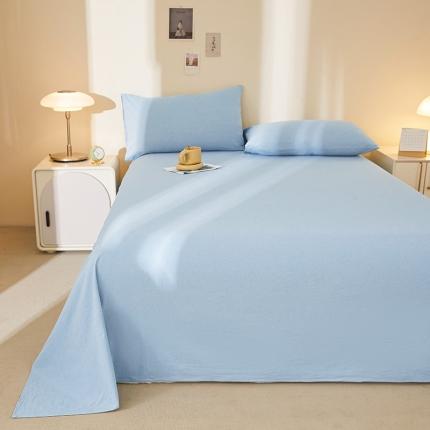 91家纺网 家纺一手货源 找家纺 【直播爆款】2023新款纯棉色织床单单件纯棉全棉单人宿舍被单枕套三件套