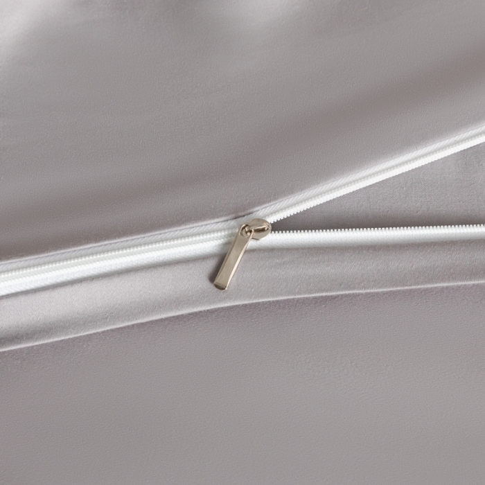 91家纺网 家纺一手货源 找家纺 秀色 50支贡缎新疆长绒棉全棉纯棉酒店轻奢纯色被套床上四件套 典雅灰