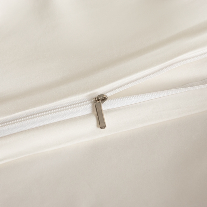 91家纺网 家纺一手货源 找家纺 秀色 50支贡缎新疆长绒棉全棉纯棉酒店轻奢纯色被套床上四件套 皓月白