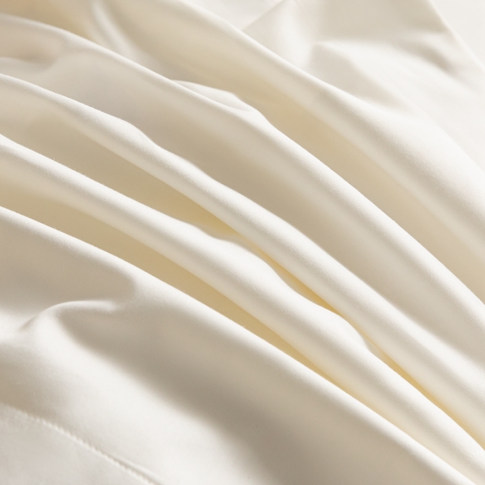 91家纺网 家纺一手货源 找家纺 秀色 50支贡缎新疆长绒棉全棉纯棉酒店轻奢纯色被套床上四件套 皓月白