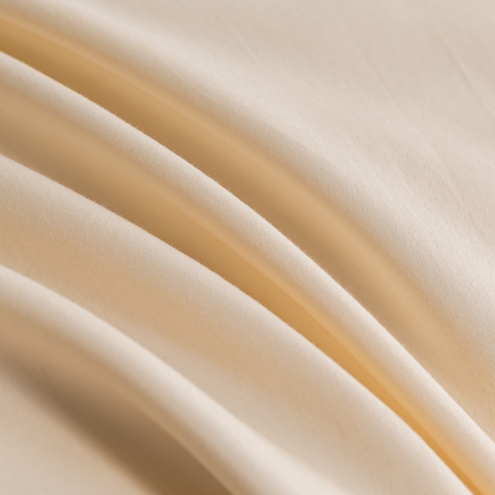 91家纺网 家纺一手货源 找家纺 秀色50支贡缎新疆长绒棉全棉纯棉酒店轻奢纯色被套床上四件套奶昔白+南瓜橘