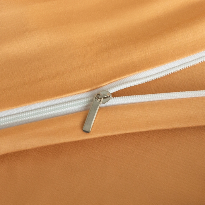 91家纺网 家纺一手货源 找家纺 秀色 50支贡缎新疆长绒棉全棉纯棉酒店轻奢纯色被套床上四件套 南瓜橘