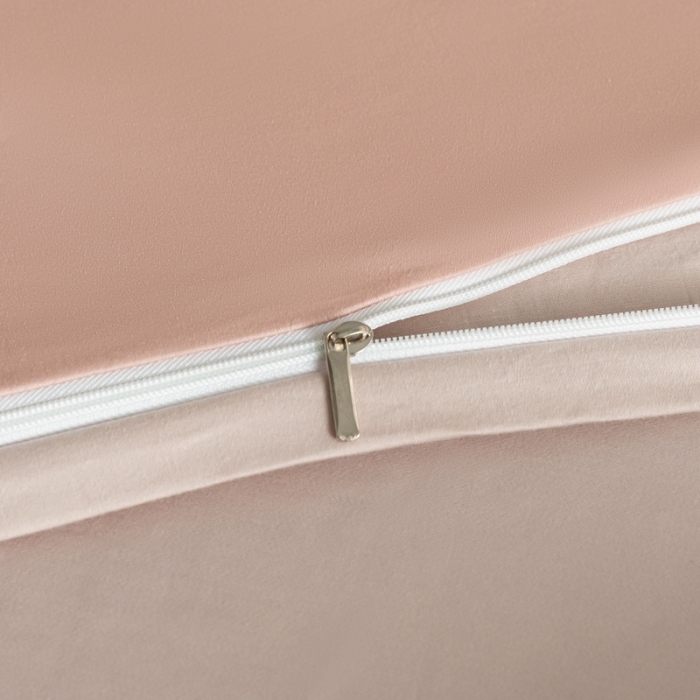 91家纺网 家纺一手货源 找家纺 秀色50支贡缎新疆长绒棉全棉纯棉酒店轻奢纯色被套床上四件套泡芙粉+粉末白