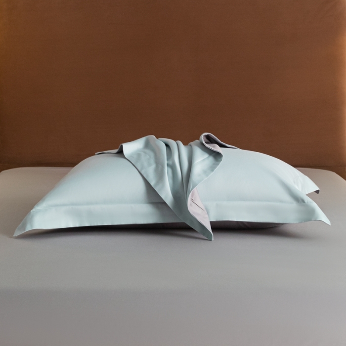 91家纺网 家纺一手货源 找家纺 秀色50支贡缎新疆长绒棉全棉纯棉酒店轻奢纯色被套床上四件套郁兰+典雅灰