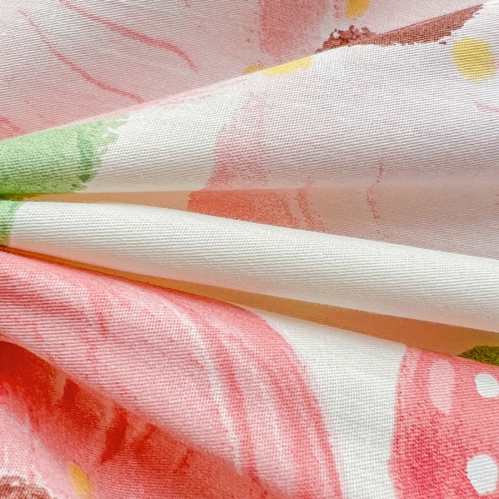 91家纺网 家纺一手货源 找家纺 盛馨 2023新款ins北欧风高支高密全棉喷气小清新纯棉四件套粉色花海