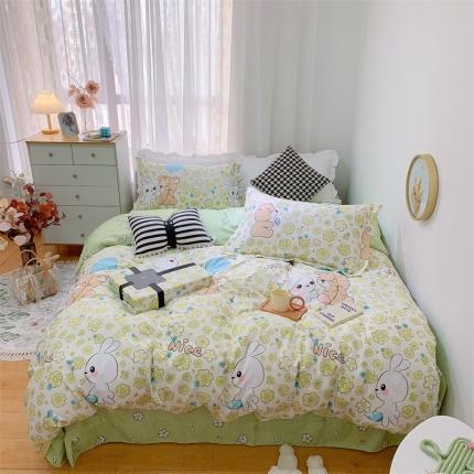 91家纺网 家纺一手货源 找家纺 （总）庭笙 新款匹马棉丝带款臻品磨毛印花四件套