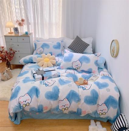 91家纺网 家纺一手货源 找家纺 （总）庭笙 新款匹马棉丝带款臻品磨毛印花四件套