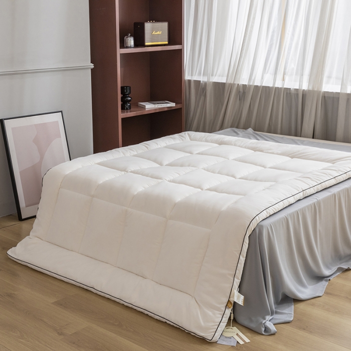 91家纺网 家纺一手货源 找家纺 三味舒屋 2024新款立体双边面包格软床垫床褥—风格一 白色