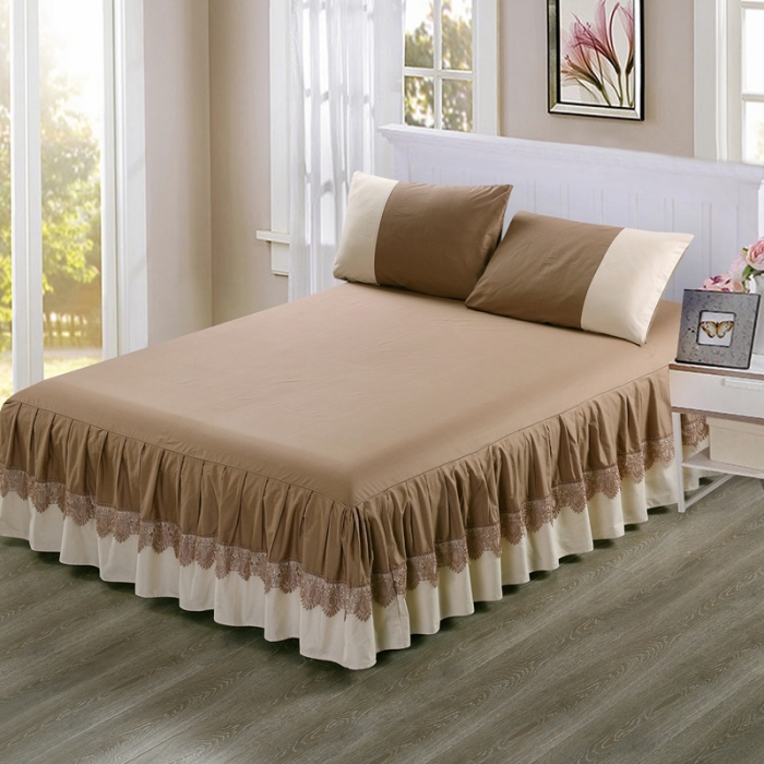 91家纺网 家纺一手货源 找家纺 （总）琉宿家纺 2023新款13372全棉双拼床裙