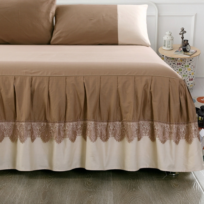 91家纺网 家纺一手货源 找家纺 （总）琉宿家纺 2023新款13372全棉双拼床裙