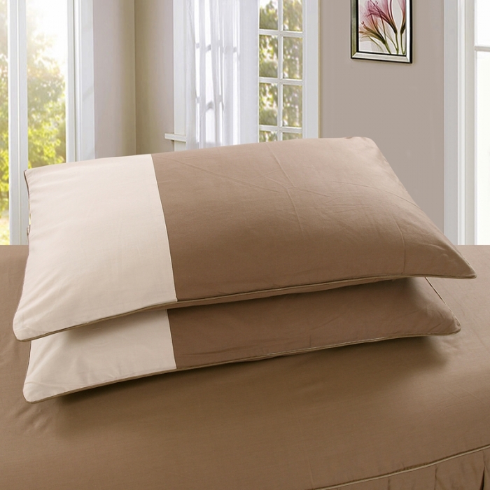 91家纺网 家纺一手货源 找家纺 琉宿家纺 2023新款13372全棉双拼床裙 咖