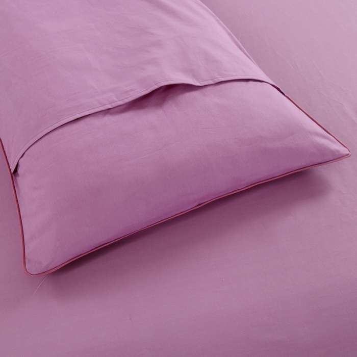 91家纺网 家纺一手货源 找家纺 琉宿家纺 2023新款13372全棉双拼床裙 紫