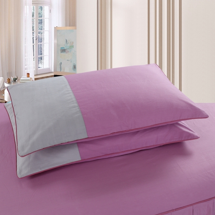 91家纺网 家纺一手货源 找家纺 琉宿家纺 2023新款13372全棉双拼床裙 紫