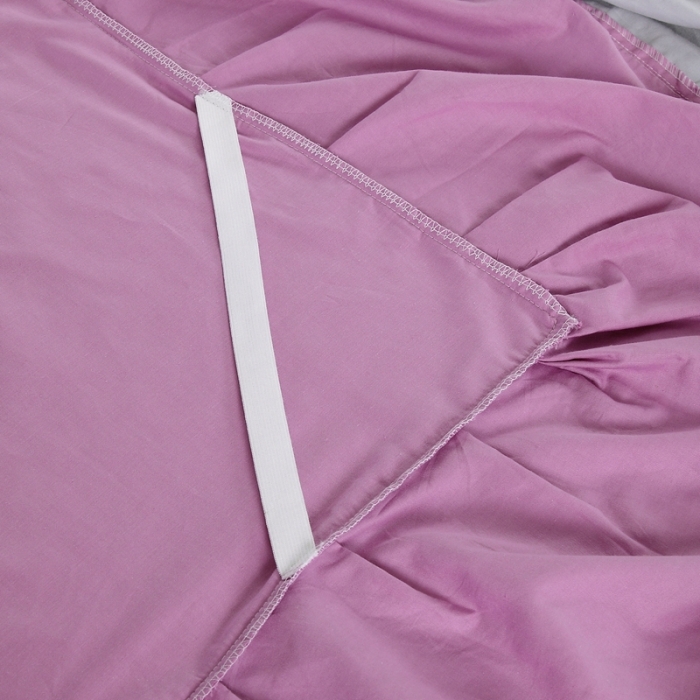 91家纺网 家纺一手货源 找家纺 琉宿家纺 2023新款13372全棉双拼床裙 紫