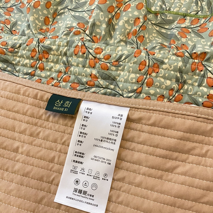 91家纺网 家纺一手货源 找家纺 上喜 热卖双面全棉水洗韩系小碎花床盖 秘密花园