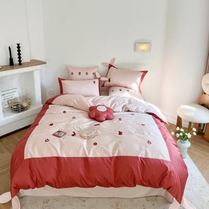 91家纺网 家纺一手货源 找家纺 （总）柚子 2023新款100支长绒棉工艺款四件套