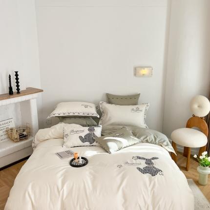 91家纺网 家纺一手货源 找家纺 （总）柚子 2023新款100支长绒棉工艺款四件套