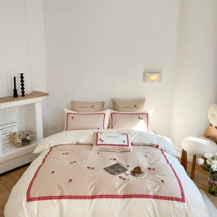 91家纺网 家纺一手货源 找家纺 （总）柚子 2023新款100支长绒棉工艺款四件套