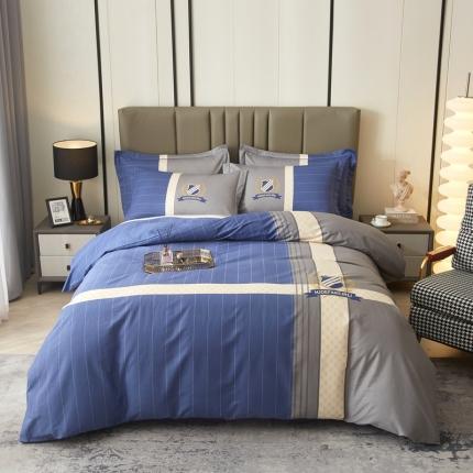 91家纺网 家纺一手货源 找家纺 金纱玉纺家纺 2024新款全棉大版印花13372四件套 伯爵-兰