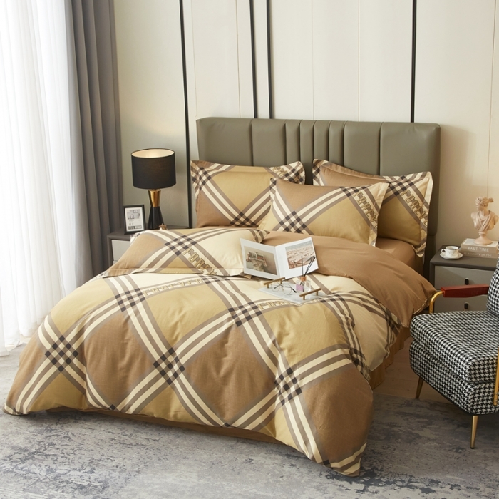 91家纺网 家纺一手货源 找家纺 金纱玉纺家纺 2024新款全棉大版印花13372四件套 _杰菲--咖