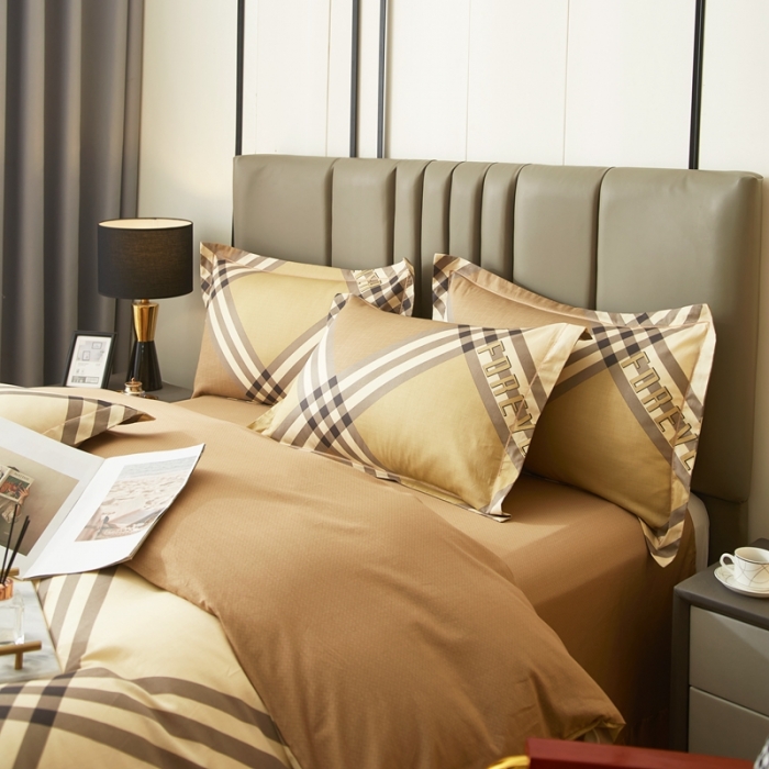 91家纺网 家纺一手货源 找家纺 金纱玉纺家纺 2024新款全棉大版印花13372四件套 _杰菲--咖