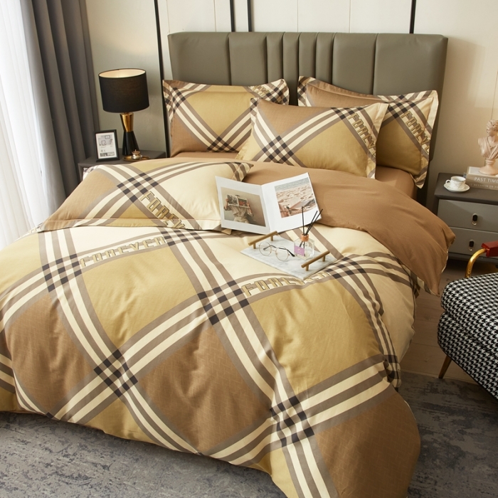 91家纺网 家纺一手货源 找家纺 金纱玉纺家纺 2024新款全棉大版印花13372四件套 _杰菲--咖