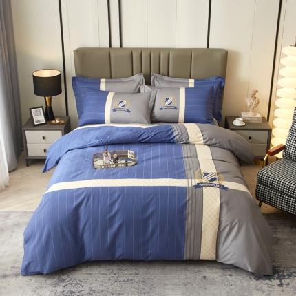 金纱玉纺家纺 2024新款全棉大版印花13372四件套 伯爵-兰