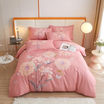 金纱玉纺家纺 2024新款全棉大版印花13372四件套 兰亭若梦--粉