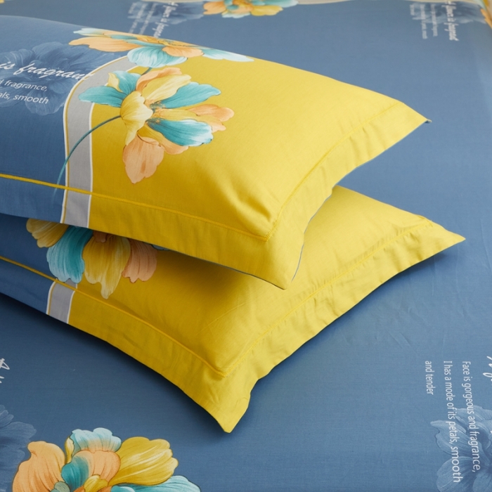 91家纺网 家纺一手货源 找家纺 金纱玉纺家纺 2023新款全棉大版印花13372四件套 沐雅清风--兰