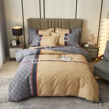 金纱玉纺家纺 2024新款全棉大版印花13372四件套 绅士品格