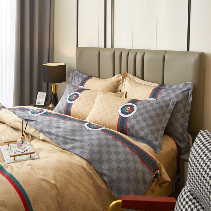 91家纺网 家纺一手货源 找家纺 金纱玉纺家纺 2024新款全棉大版印花13372四件套 绅士品格